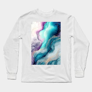 Lucid Waves - Abstract Alcohol Ink Resin Art Long Sleeve T-Shirt